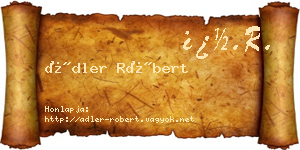 Ádler Róbert névjegykártya