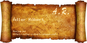 Ádler Róbert névjegykártya